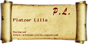 Platzer Lilla névjegykártya